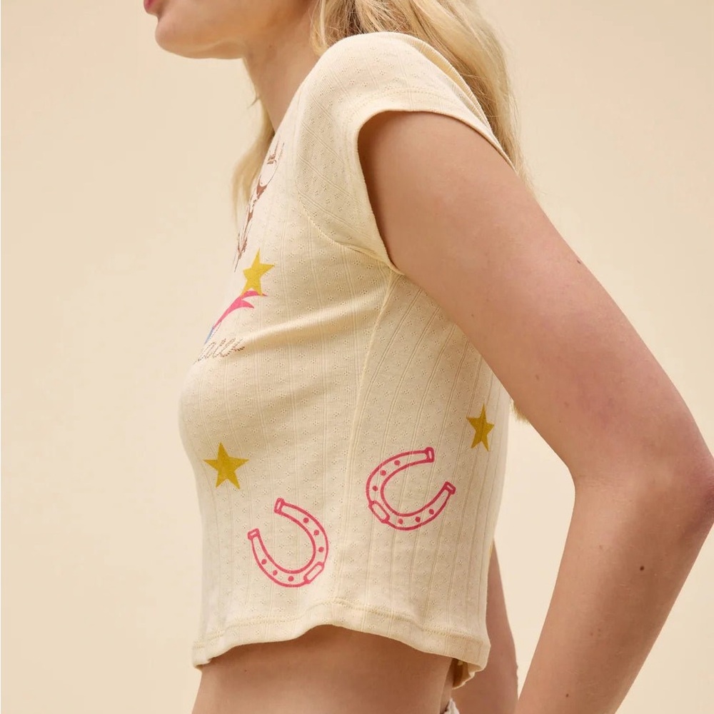 Daydreamer Western Flash Pointelle Tee - Picture 5 of 7